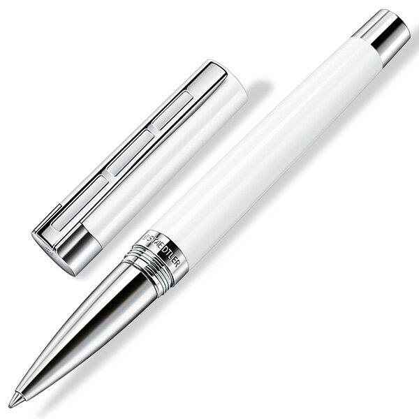 【11/30は最大P5倍!】 名入れ ステッドラー プレミアム ローラーボール ボールペン レシーナ ホワイト 9PB210M-9J 冬ギフト クリスマス