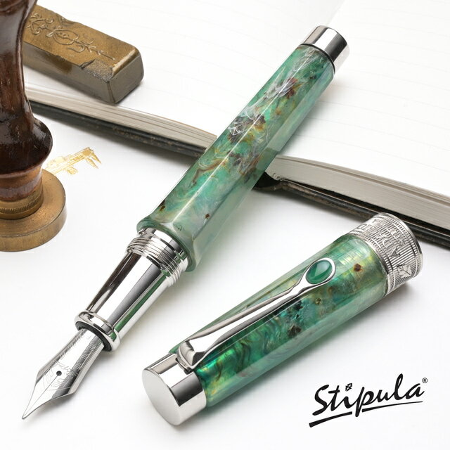 乐天商城 - スティピュラ 万年筆 アダージョ・フィオレンティーノ ボッティチェリ Stipula イタリア製 マーブルカラー 絵画モチーフ プレゼント 父の日