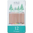 トンボ鉛筆 色鉛筆 森林認証鉛筆 S木物語 缶入色鉛筆 12色 CB-RS12C TOMBOW 色丸軸 塗り絵 ぬり絵