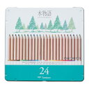 トンボ鉛筆 色鉛筆 森林認証鉛筆 S木物語 缶入色鉛筆 24色 CB-RS24C TOMBOW 色丸軸 塗り絵 ぬり絵