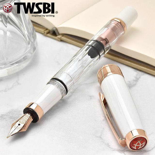 【5/15は最大P5倍！】ツイスビー 名入れ 万年筆 ダイヤモンド580 ホワイトローズゴールドII M74490 TWSBI 透明軸