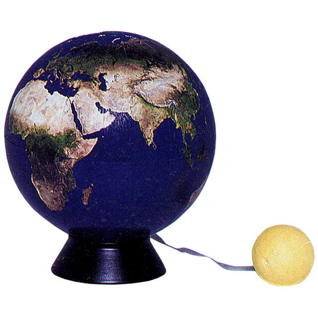 地球儀 ワタナベ 渡辺教具製作所 環境地球儀 ブルーテラ No.W-1303 木台(月モデル付き) 冬ギフト クリスマス