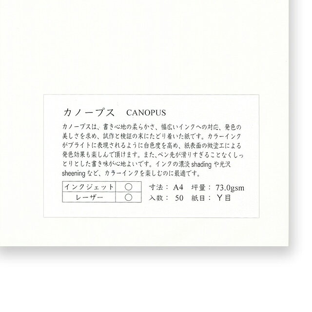 即日発送 山本紙業 A4カット用紙 カノープス A4PA-0045 インク好き インク沼 カラ...