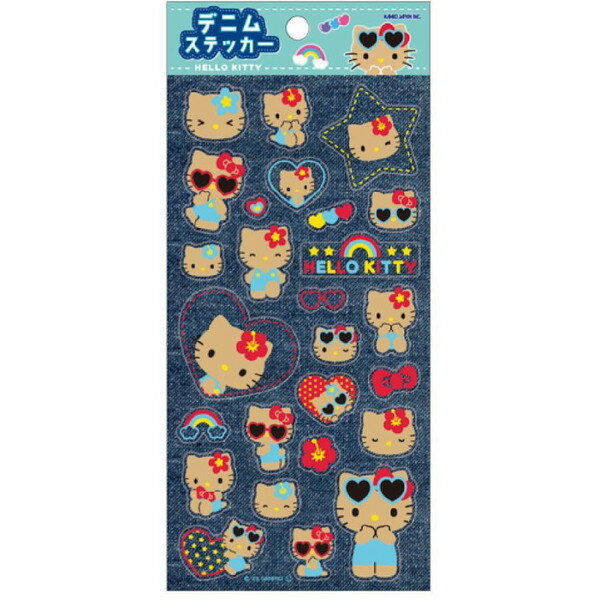 デニム ステッカー ハローキティ 日焼け サンリオキャラクターズ 307116 カミオジャパン kamiojapanのサムネイル