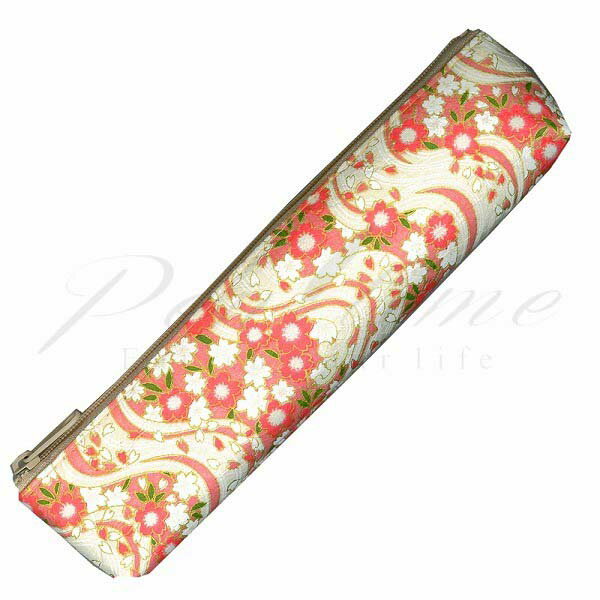 あかしや　友禅和紙ペンケース　桜（白）　AW09-WH 【名入れ不可】【ラッピング不可】【ペンタイム】【ネコポス不可】