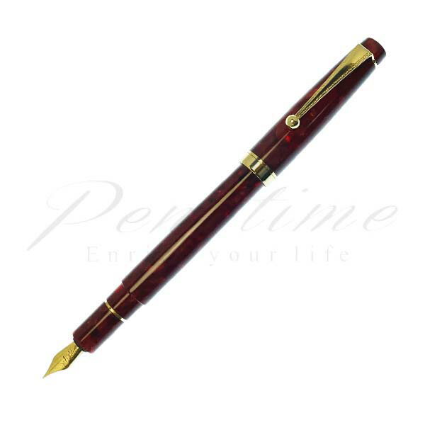 乐天商城 - 大西製作所　万年筆　アセテート　唐紅　KK214　平天冠　F（細字）のみ ＜15000＞【送料無料】【名入れ無料】【ラッピング無料】【メーカー保証】【ペンタイム】