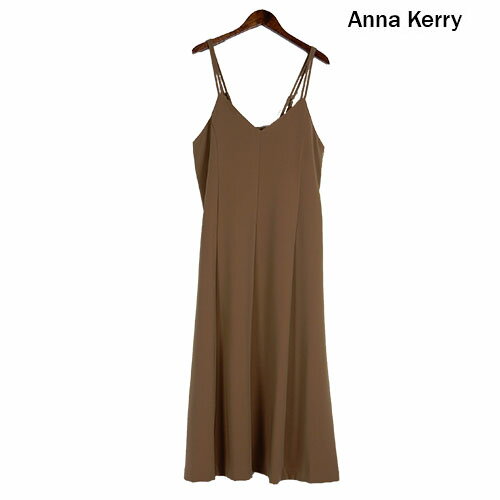 SUMMER SALE お買い得！ANNA KERRY（アンナケリー）キャミワンピ－ス キャミワンピ フレアジャンスカ ジャンパースカート サイドファスナー 肩紐調節できる フレアシルエット 裏地付き Vネックラインのサムネイル