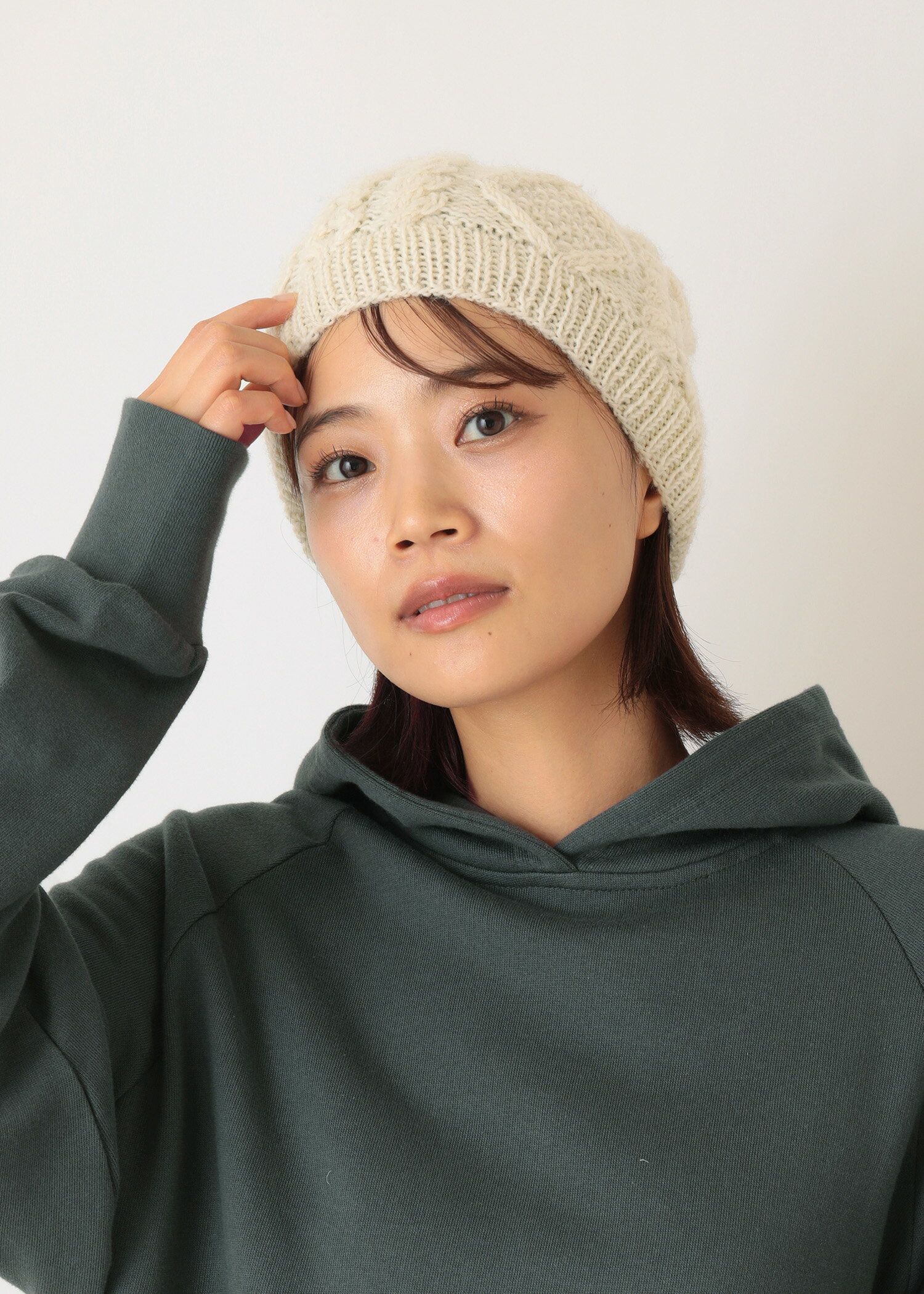 Rakuten - 【ピープルツリー 公式】【people tree】手編み ケーブル柄 ニット帽 【フェアトレード】 【PeopleTree】 ニットキャップ
