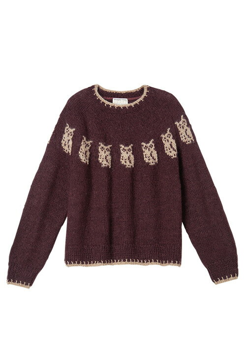 People Tree ハンドメイド ニットセーター 長袖 ピンク・グレー People Tree ハンドメイド ニットセーター 長袖 ピンク・グレー