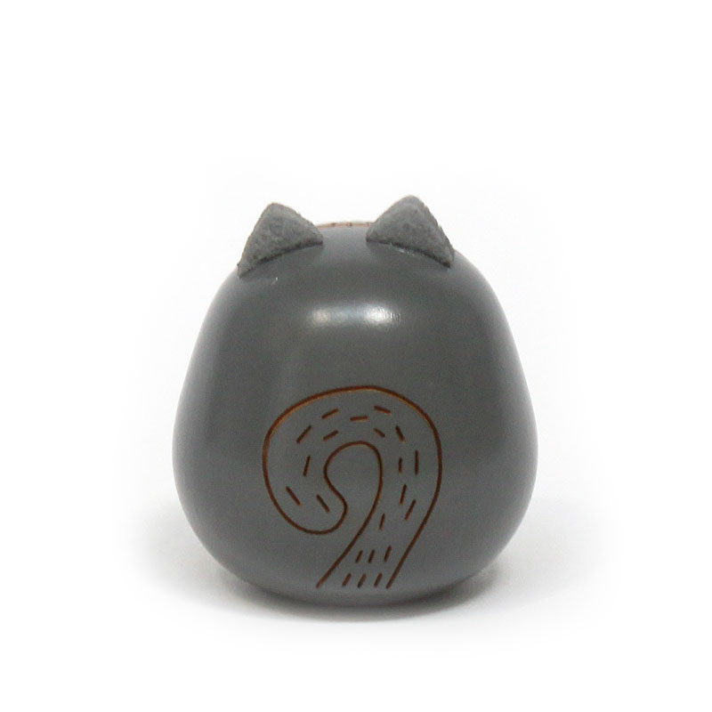 こけし ペッパー / Lisa Larson リサ・ラーソン / kokechi / 猫 ネコ ねこ キャット cat リサラーソン 置物 オブジェ 木製 彫刻 灰色 はい グレー grey gray