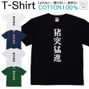 Tシャツ メンズ レディース 四文字熟語 諸突猛進 漢字 日本語 ジュニア キッズ 半袖 コットン100% 綿100% ティーシャツ デザイン プリント ブラック ホワイト ネイビー グレー グリーン 100サイズ 120サイズ XXS XS S M L XL 5.6オンス 印刷 zakka043-0671