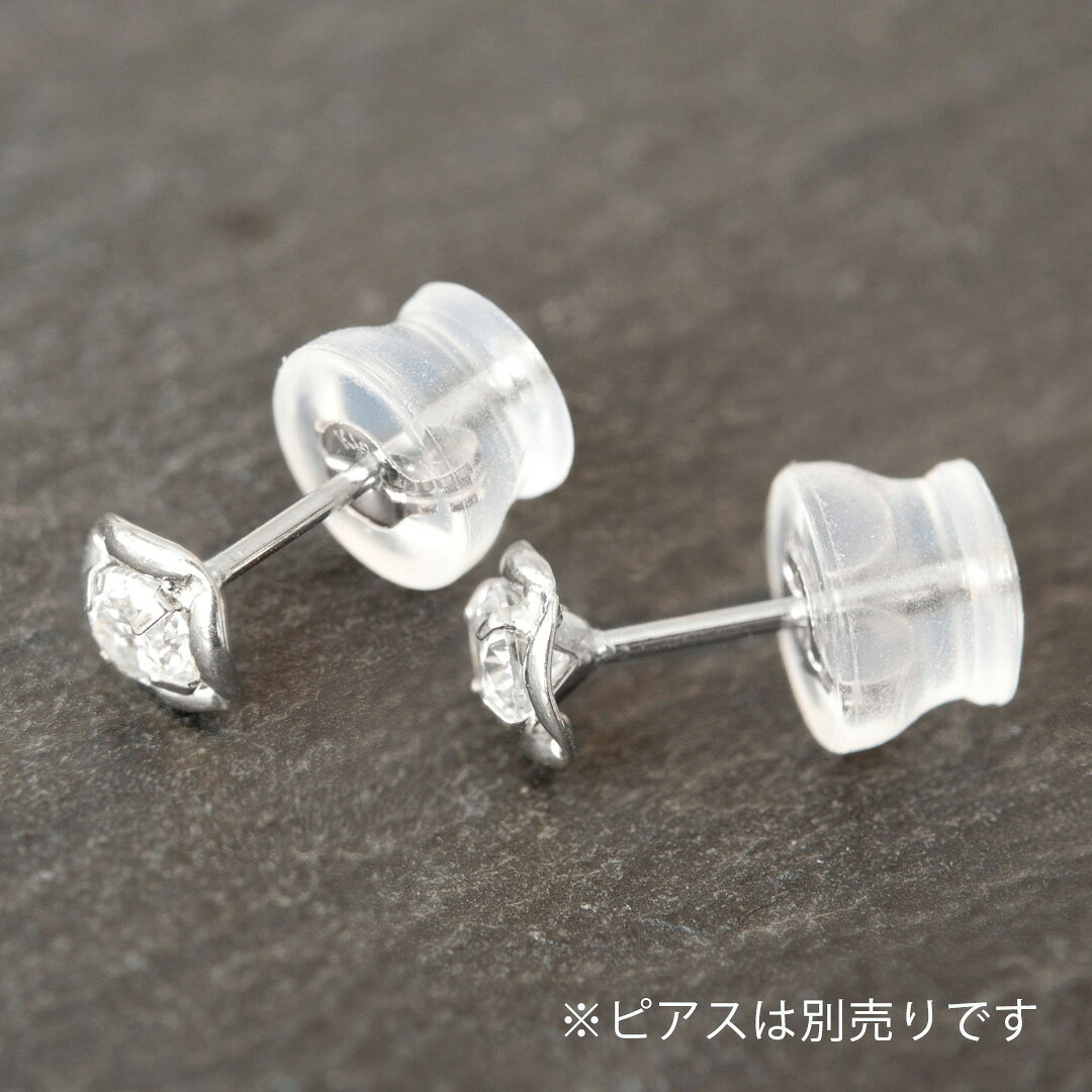 アクセサリーPePeの【掴みやすくしっかりフィット！】フィットプチキャッチ K14ホワイトゴールド シリコン｜アングル2