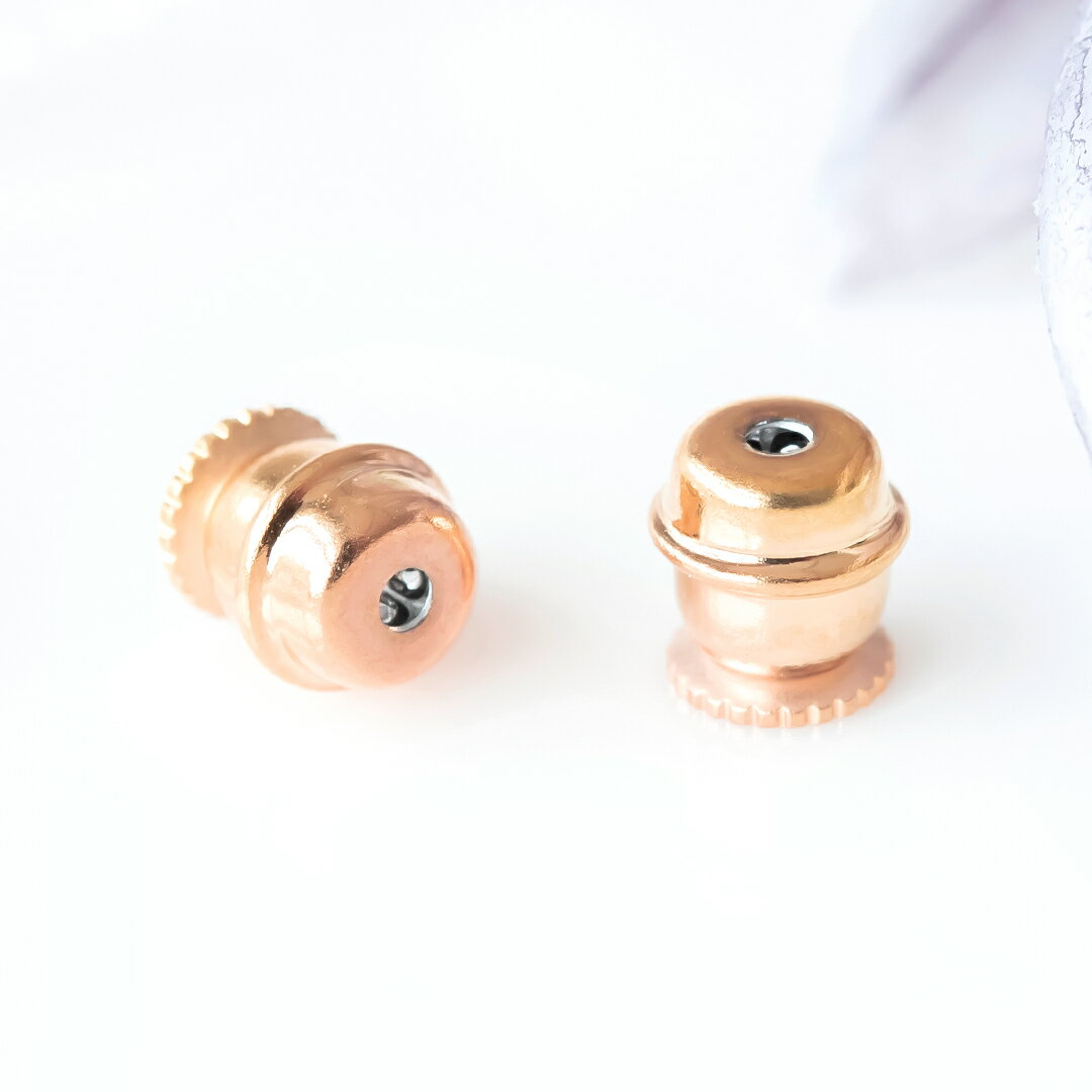 【落ちないピアスキャッチ】もうピアスは落とさない…大切なピアスを守るドルウィンキャッチ サージカルステンレス (ピンクゴールドコーティング)(ペア)[08559...