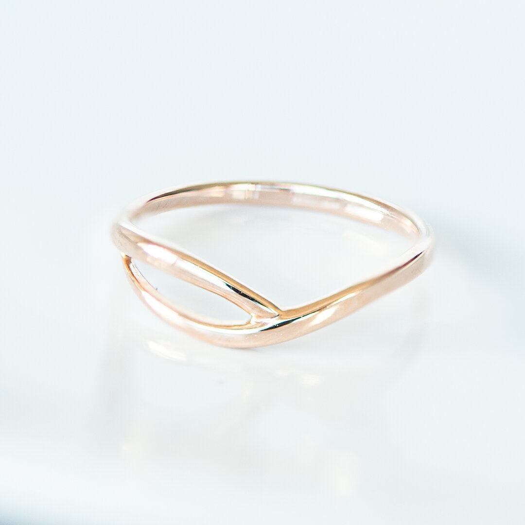 【幸せを呼ぶ小指の魔法…ピンキーリング♪】 K10ピンクゴールド(地金)(ウェーブ)[0612400101]