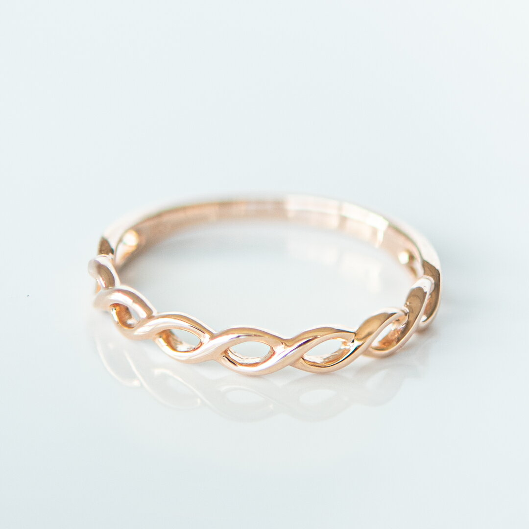 【幸せを呼ぶ小指の魔法…ピンキーリング♪】 K10ピンクゴールド(地金)(チェーン風)[0612400103]