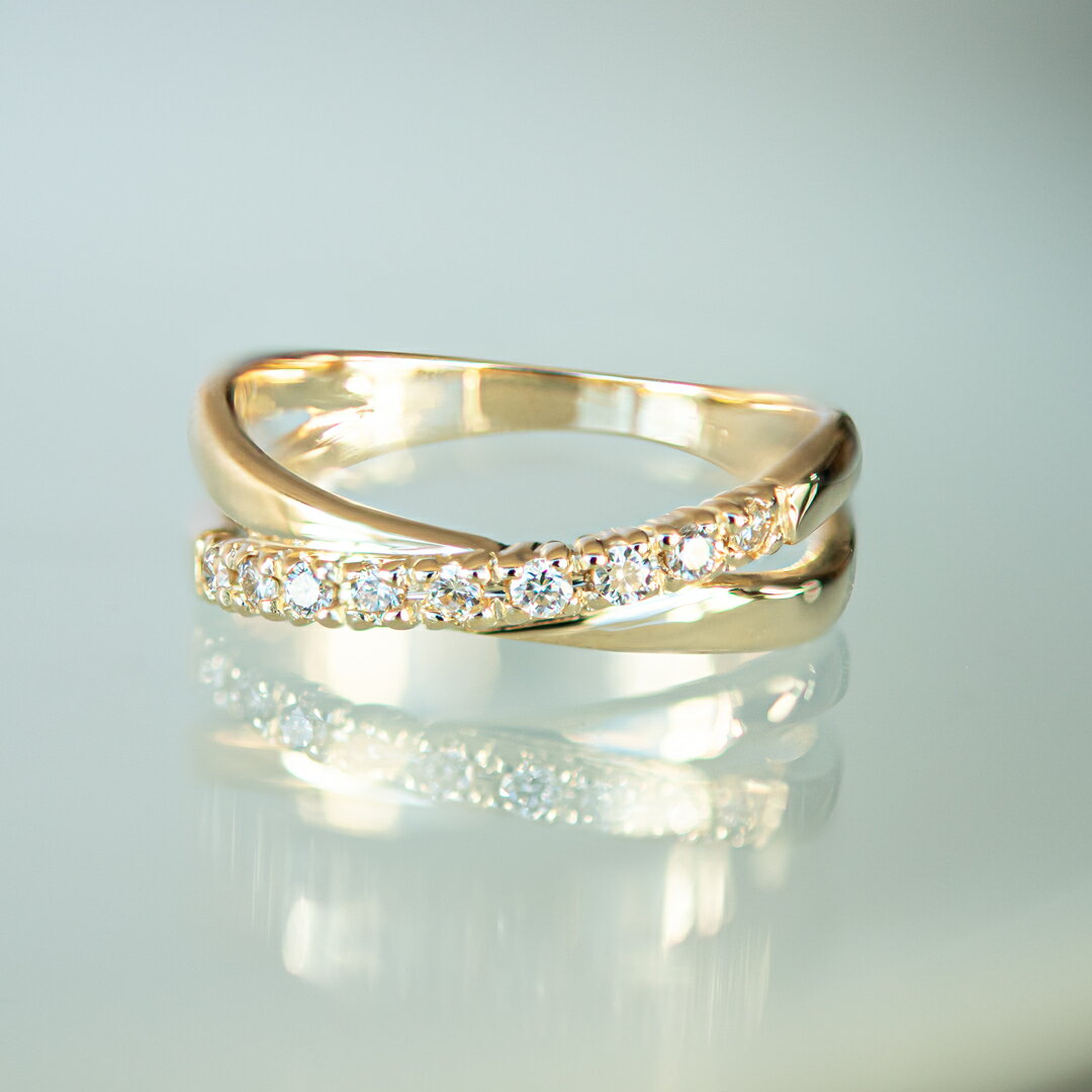 【幸せを呼ぶ小指の魔法…ピンキーリング♪】ピンキーリング K10イエローゴールド ダイヤモンド(4月誕生..