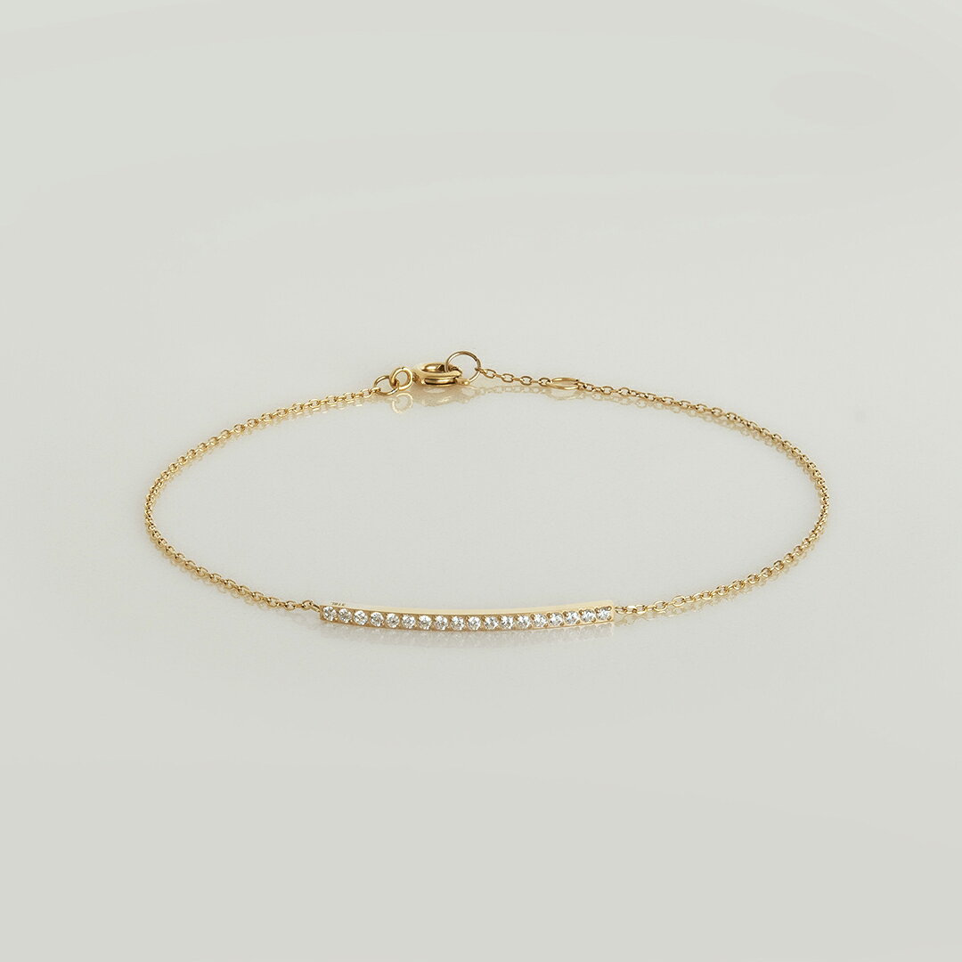 Rakuten - ブレスレット サージカルステンレス イエローゴールドIPコーティング キュービックジルコニア
