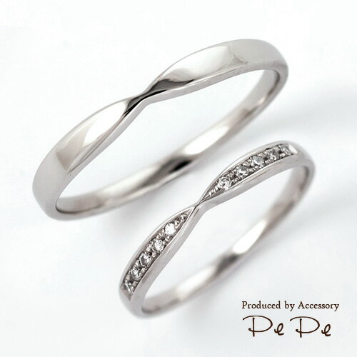 プラチナ900 マリッジリング PE-05/06(TRUE HEART)(リボン)【ペアセット】[3191100103-3191140203]