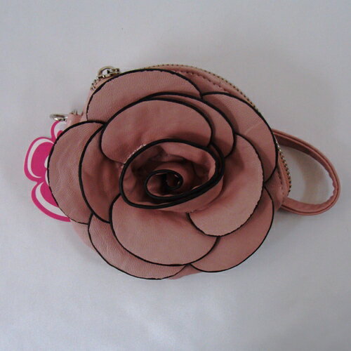 ★キーリングベルト付！フラワーポーチ★ライトピンク