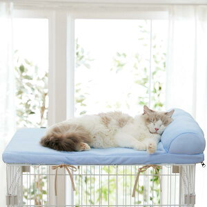 ケージ用天井ソフトクールベッド　枕付き　猫 ねこ ベッド ケージ用ベッド クール 涼しい 夏 紐付き 落ちない ズレない ペット ペピイ PEPPY