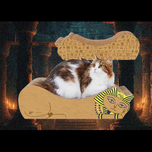 【 猫 爪とぎ 】月刊ムー コラボ　ファラオの添い寝爪とぎ ダンボール ファラオのサムネイル