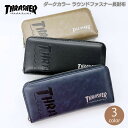 THRASHER スラッシャー 財布 メンズ 長財布 ラウンドファスナー スケーター ブランド 大人 学生 中学生 高校生 ダークカラー スモーキーカラー 修学旅行 誕生日 プレゼント クール 父の日 ウォレット