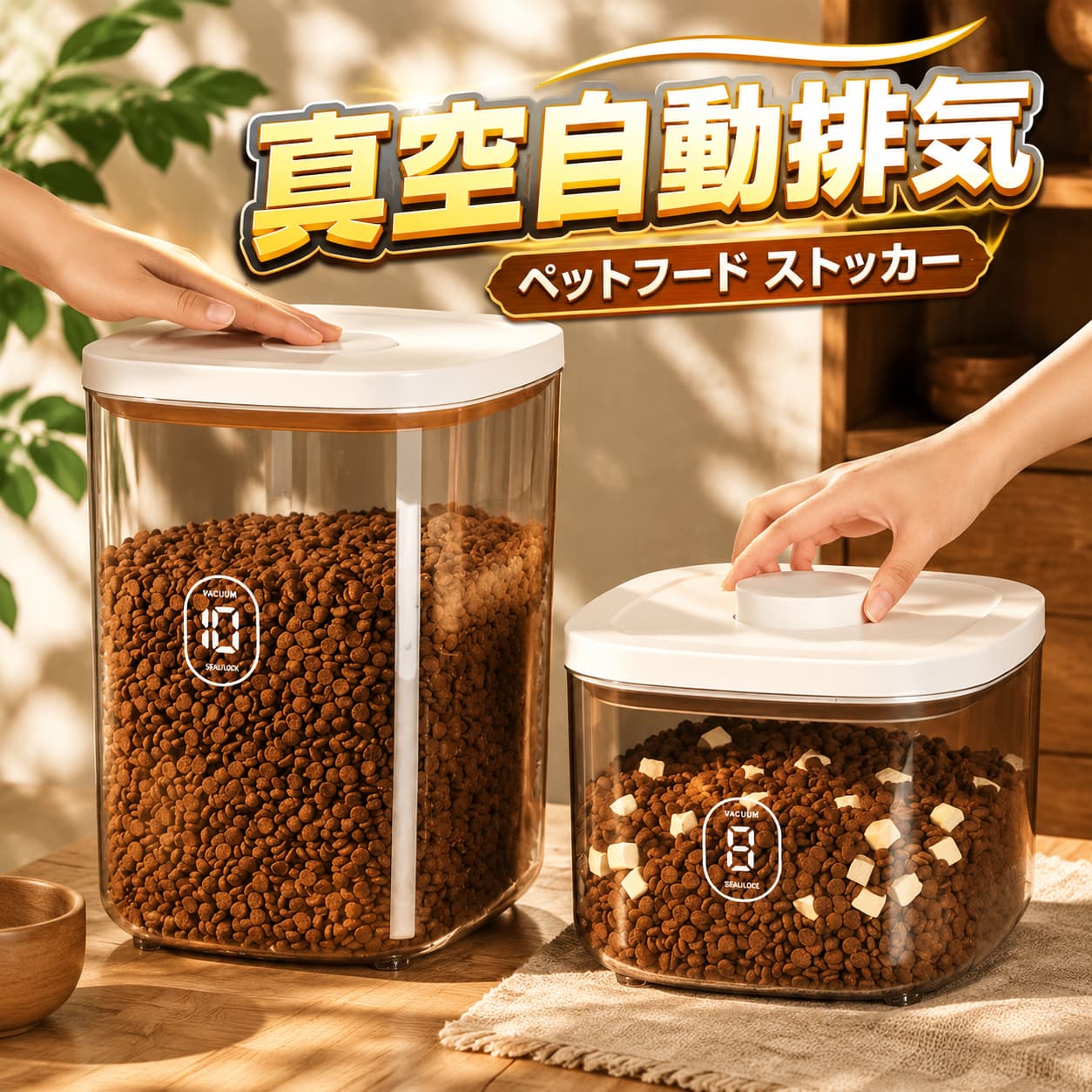 ドライフードストッカ ワンタッチで制御 真空ストッカー 保存容器 猫餌 自動排気 真空 ストッカー 犬餌 収納バケツ ペットフード メーカー希望小売価格はメーカーサイトに基づいて掲載しています