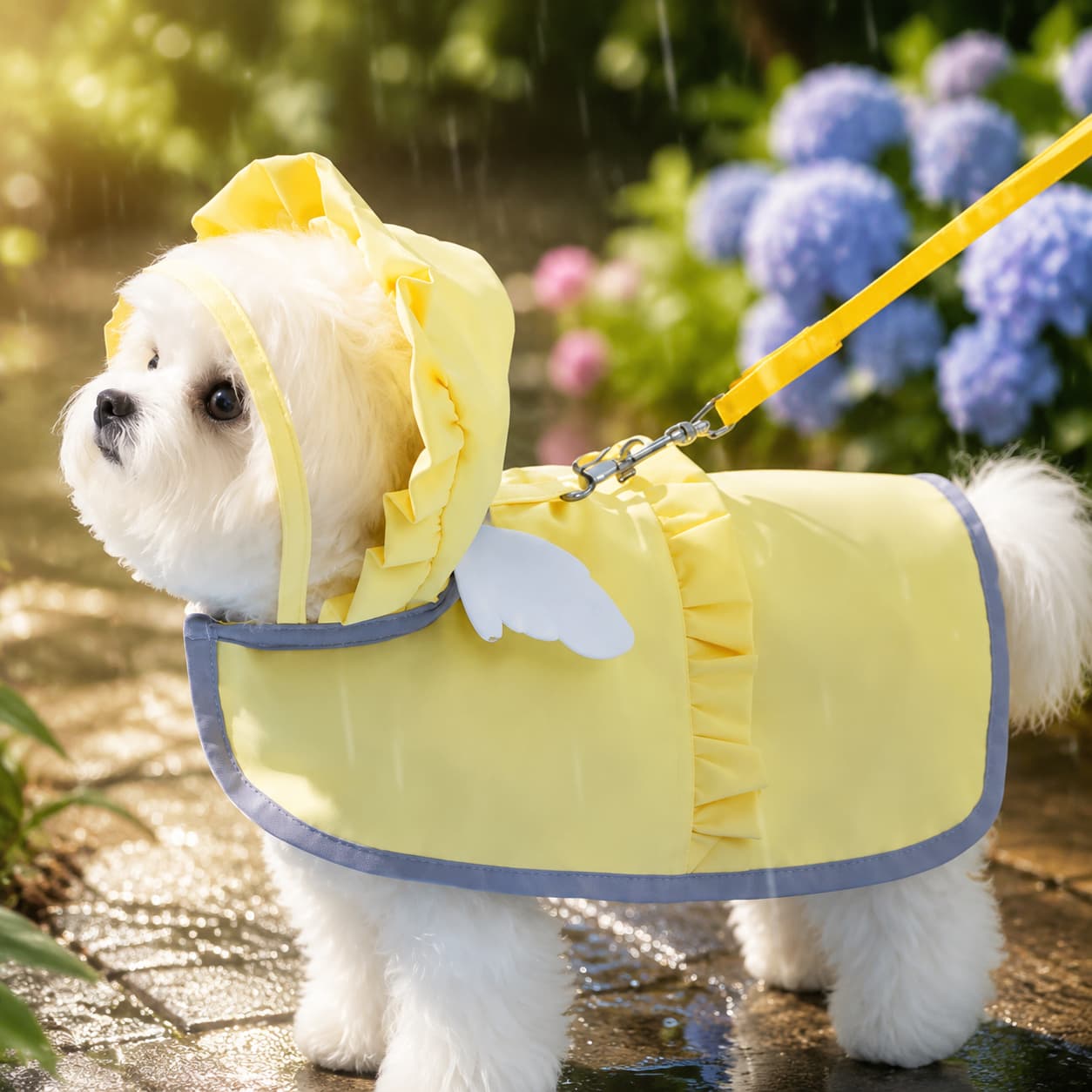 犬用 エンジェル フリル 羽付き 防水 レインコート 服 フード付き ジャケット アウター 雨 お散歩 猫 レインスーツ 濡れない おしゃれ 小型犬 着せやすい ハーネス レトロ Y2K 梅雨 女の子 男の子 水色 ピンク 黄色 ポンチョ メーカー希望小売価格はメーカーサイトに基づいて掲載しています