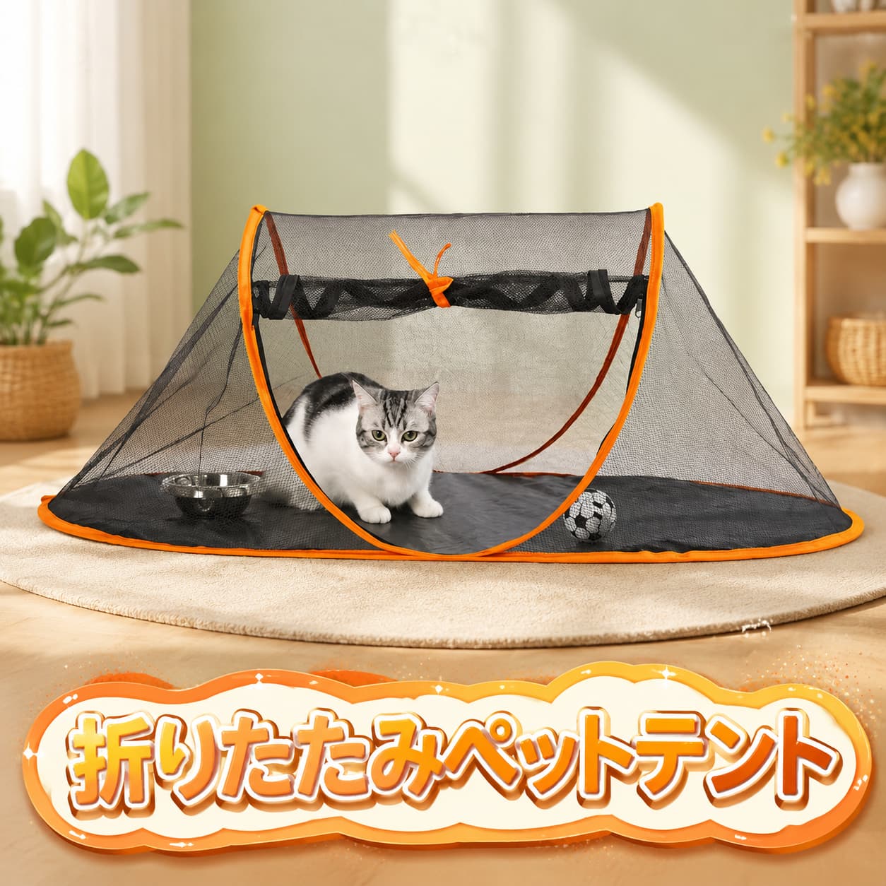 ペットサークル 猫用ポータブル 小型ペットテント 咬傷防止テント 猫の巣蚊帳 折りたたみペットテント 家庭用 通気性 メーカー希望小売価格はメーカーサイトに基づいて掲載しています