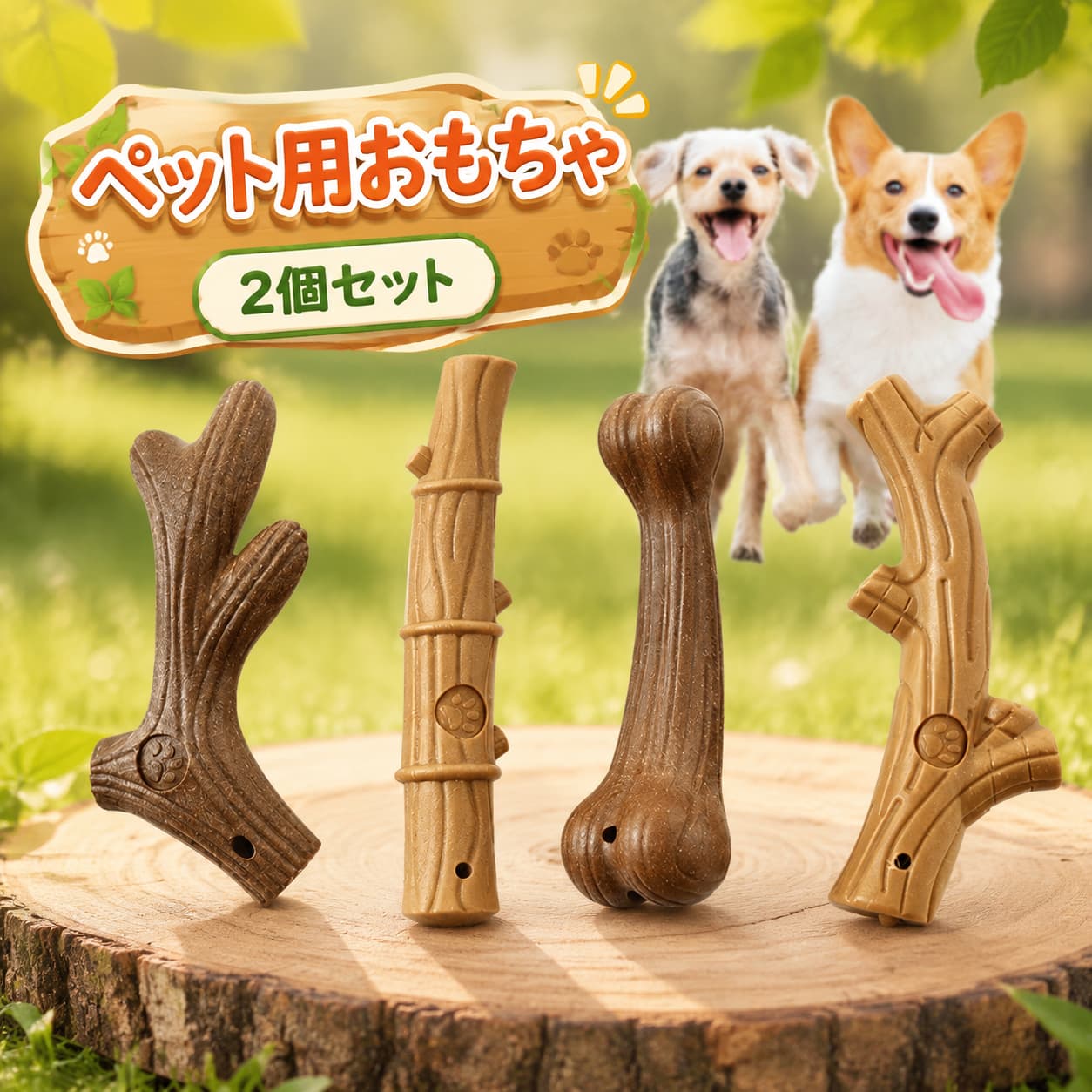 [2個入]骨おもちゃ 犬噛むおもちゃ 骨型 木 硬い ストレス解消 運動不足解消 清潔 頑丈 家の破壊防止対策 ペットおもちゃ 小型犬 中型犬 大型犬に適用 犬用おもちゃ 歯ぎ清潔 安全 丈夫 メーカー希望小売価格はメーカーサイトに基づいて掲載しています