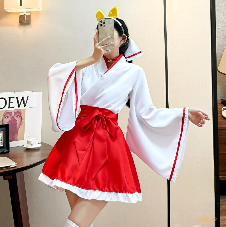 大人用コスチューム 可愛い巫女服 コスプレ アニメキャラクター 和風 ハロウィン衣...