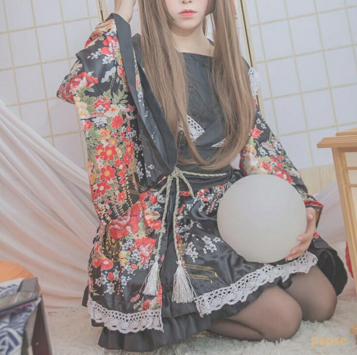 和風コスチューム 着物ドレス ミニ丈 ミニドレス 浴衣 花柄 振袖 和風ドレス 大人...