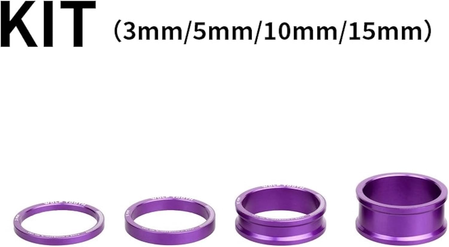 (最短即日発送) ウルフトゥース(Wolf Tooth) ヘッドスペーサーキット Spacer Kit 3 5 10 15mm Ultraviolet Purple 送料無料
