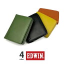全4色 EDWIN エドウイン ゴートレザー 二つ折り財布 ラウンドファスナー小銭入れ おしゃれ フォーマル ビジネス カジュアル ビジカジ 誕生日 記念 プレ...