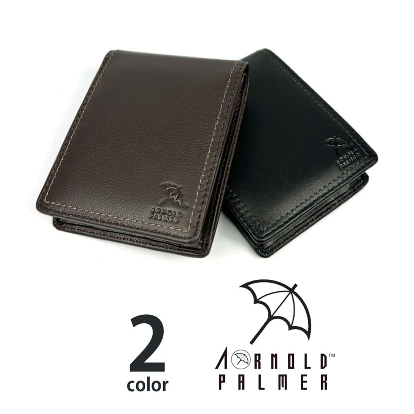 全2色 Arnold Palmer アーノルドパーマー 柔らか羊革 二つ折り財布 ウォレット おしゃれ 誕生日 記念 プレゼント ギフト 送料無料