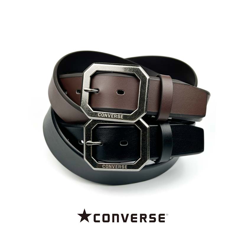 全2色 converse コンバース シングルピンバックル ワイド レザー ベルト 幅4cm ロング おしゃれ フォーマル ビジネス ビジカジ オフィス パーティー 誕生日 記念 プレゼント ギフト 送料無料