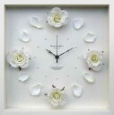 ローズクロック クリーム Rose clock Cream 壁掛け 時計 おしゃれ 誕生日 記念 プレゼント ギフト 送料無料