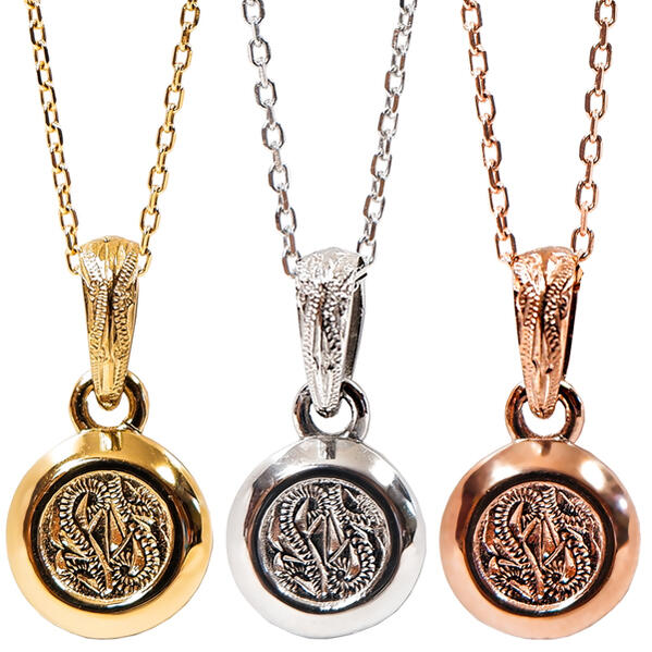 ハワイアンジュエリー ネックレス スクロール コイン メダル 波 刻印 サージカルステンレス おしゃれ 誕生日 記念 プレゼント ギフト 送料無料