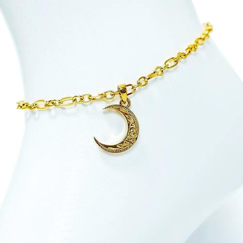 全3色 ハワイアンジュエリー アンクレット ムーン 月 三日月 スクロール サージカル ステンレス ファッション アクセサリー 人気 ブランド おしゃれ 誕生日...