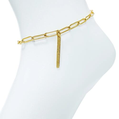 ハワイアンジュエリー アンクレット バー スクロール サージカル ステンレス 全3色 おしゃれ 誕生日 記念 プレゼント ギフト 送料無料