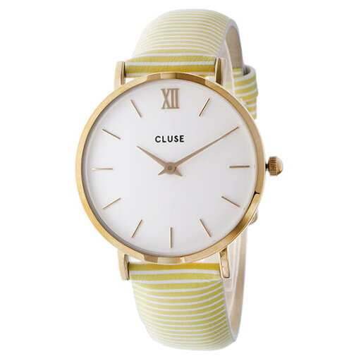 クルース CLUSE ミニュイ レザーベルト 33mm イエローストライプ レディース 腕時計 CL30032 ホワイト イエロー 3気圧防水 カジュアル フォーマル 送料無料 クルース CLUSE ミニュイ レザーベルト 33mm イエローストライプ レディース 腕時計 CL30032 ホワイト イエロー 3気圧防水 カジュアル フォーマル 送料無料