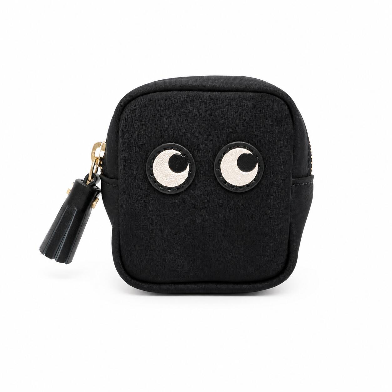 【ギフト対応可】アニヤハインドマーチ ANYA HINDMARCH イヤホンケース Eyes Ear Phones Travel Pouch Black アイズ イヤホンポーチ ユニセックス ブラック おしゃれ 人気 ブランド 誕生日 記念 プレゼント ギフト 送料無料