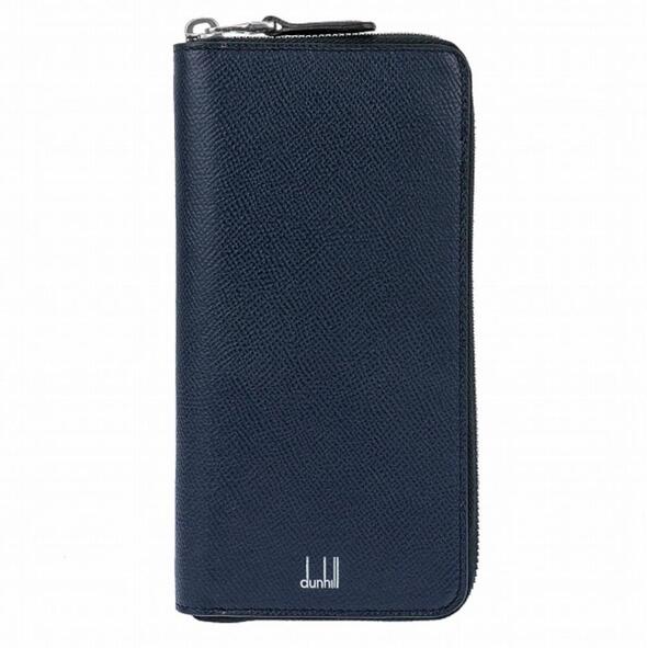 ダンヒル DUNHILL 長財布 メンズ 18F2180CA410 ネイビー シンプル おしゃれ 誕生日 記念 プレゼント ギフト 送料無料