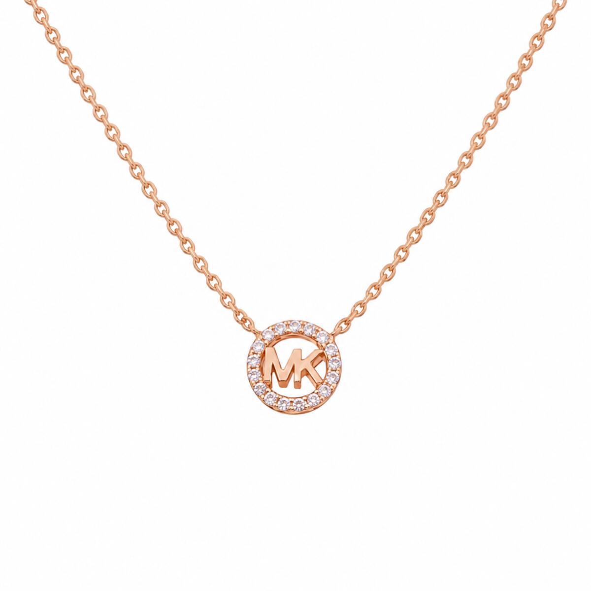 樂天商城 - 【ギフト対応可】マイケルコース MICHAEL KORS ネックレス Necklace Sterling Silver with Cubic Zirconia ロゴチャーム スターリングシルバー キュービックジルコニア ローズゴールド ファッション アクセサリー ジュエリー 人気 ブランド おしゃれ プレゼント 送料無料