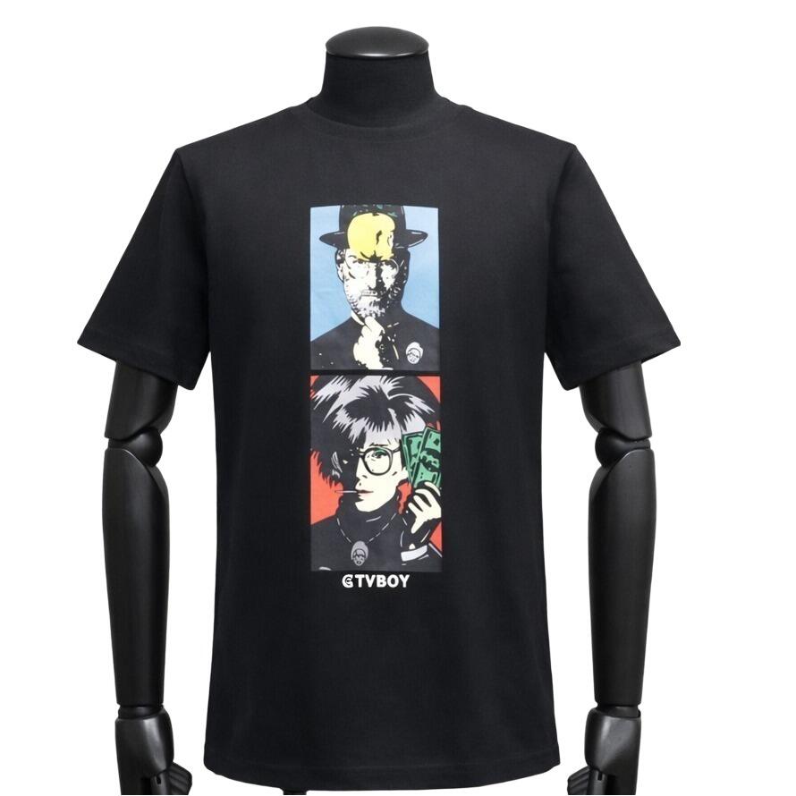 Rakuten - Antony Morato アントニーモラート 半袖Tシャツ Tvboy Branco para Homem コラボ アート グラフィック プリント ブラック Lサイズ おしゃれ 人気 ブランド 誕生日 記念 プレゼント ギフト 送料無料