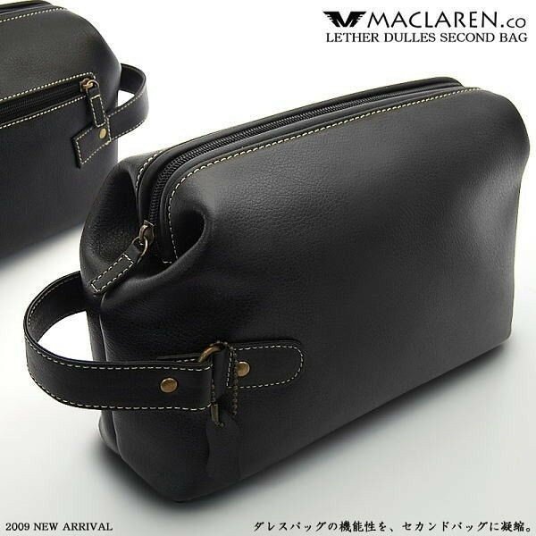 全2色 MACLAREN.co エンボス加工 牛革 ダレスセカンドバッグ 軽量 ソフトレザー ポーチ おしゃれ 誕生日 記念 プレゼント ギフト 送料無料