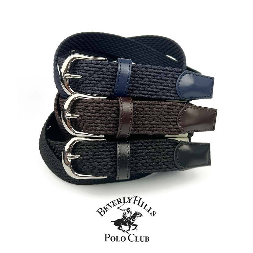 全3色 BEVERLY HILLS POLO CLUB ビバリーヒルズポロクラブ メッシュラバー ベルト ゴムベルト ファッション 人気 ブランド おしゃれ 誕生日 記念 プレゼント ギフト 送料無料