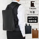 クーポン配布中 【ビジネスマン応援本革3点セットプレゼント】 TRION トライオン レザーバッグ 送料無料 SA229 A4 薄型 本革 バックパック トライオン メンズバッグ 鞄 就職活動 通勤 旅行 リュックサック ビジネスバッグ タブレット パソコン 牛革 ビジネス