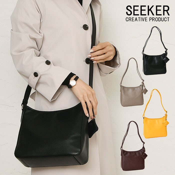 樂天商城 - ポイント10倍 SEEKER シーカー 送料無料 SKB-MY03 山羊革 本革 ショルダーバッグ レディース メンズ レディースバッグ ショルダー バッグ 斜め掛け 肩掛け 鞄 通勤 通学 カジュアル レザー シーカーバッグ