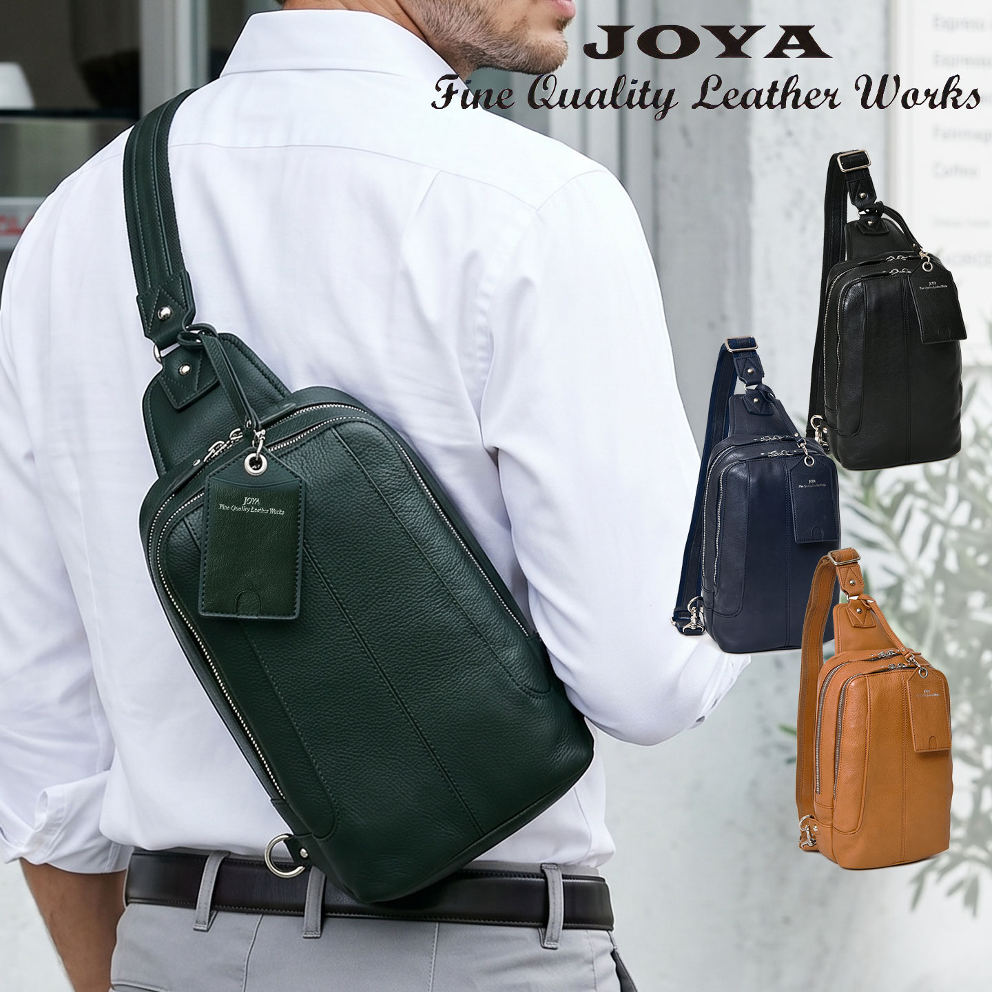 樂天商城 - クーポン配布中 ポイント10倍 JOYA ジョヤ 送料無料 J4601 本革 牛革 ボディーバッグ ボディバッグ 斜め掛け 肩掛け バッグ かばん メンズ カジュアルバッグ カジュアル 鞄 通勤 就職 営業 旅行 ビジネス 出張 joya ショルダーバッグ